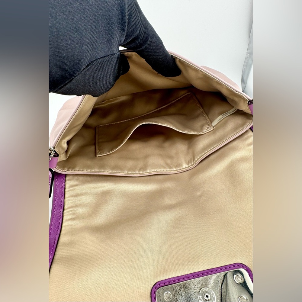 Coach Purple & Mauve Crossbody Bag Leather with Silver Hardware - Picture 6 of 12